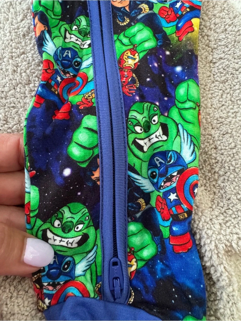 Sweet Sprouts bamboo Lilo & Stitch Superhero Print sizes 2T or 6-12 months